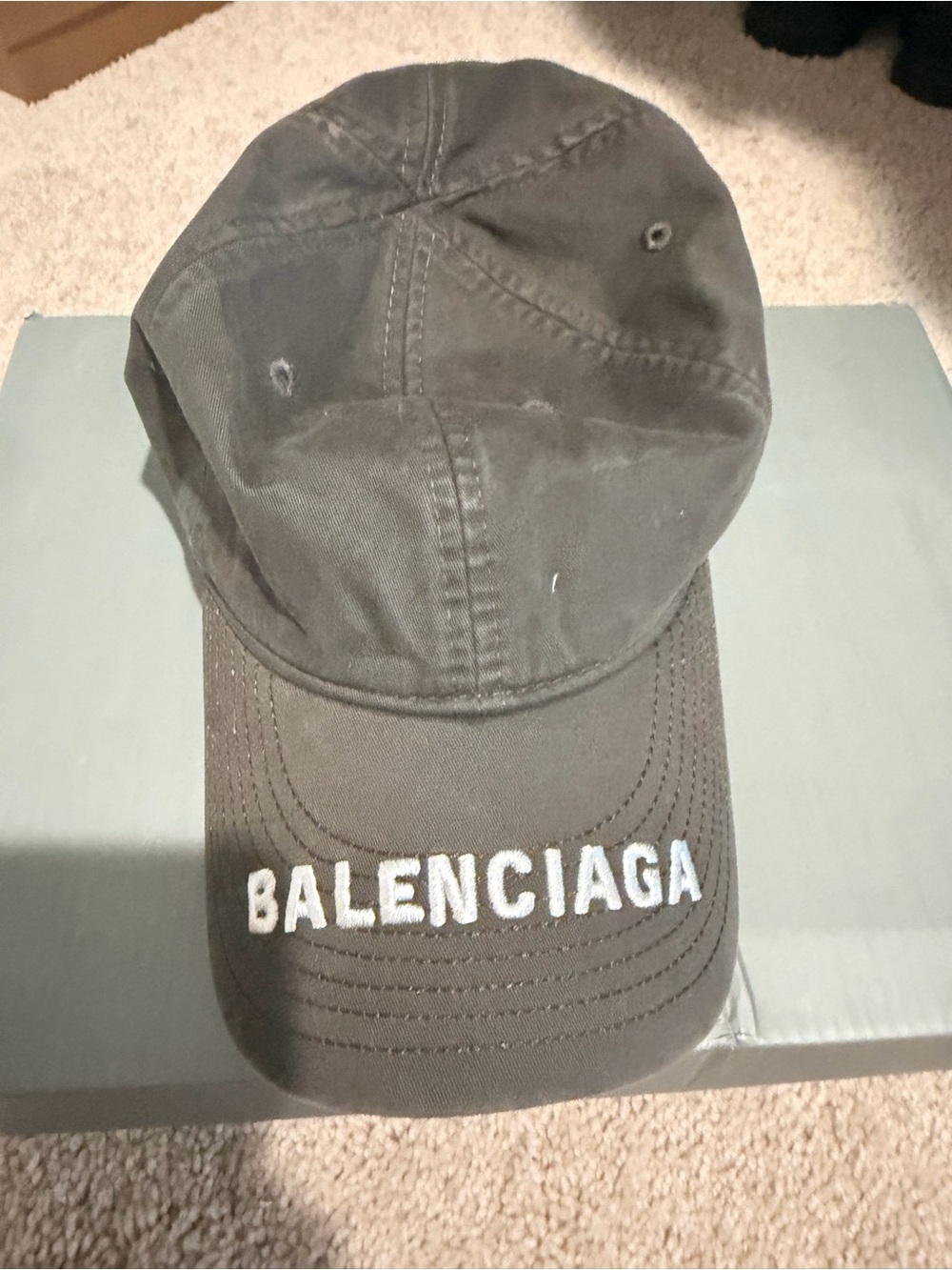 Authentic Balenciaga Black/Grey Logo Baseball Cap